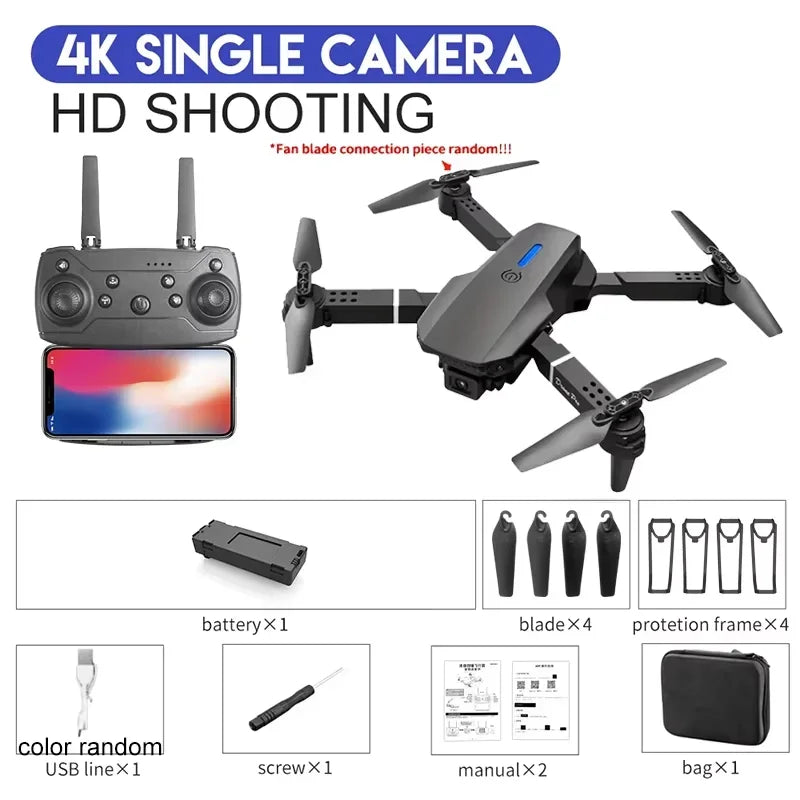 E88 Professional Wide Angle RC Drone with HD 4K Camera